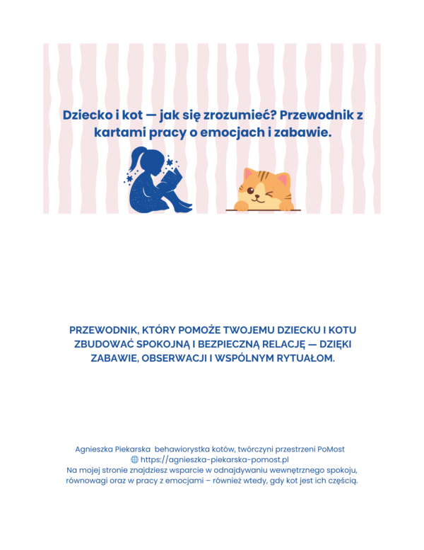 Okładka eBooka „Dziecko i kot” – przewodnik z kartami pracy o relacji dziecka i kota